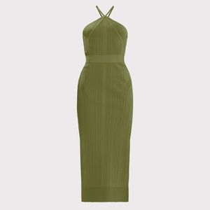 HERVE LEGER Variegated Rib Strappy Gown